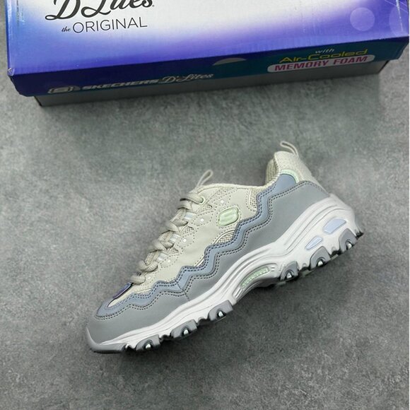 Grass Gray Skechers Dlites Retro Sports Dad Shoes main image 4